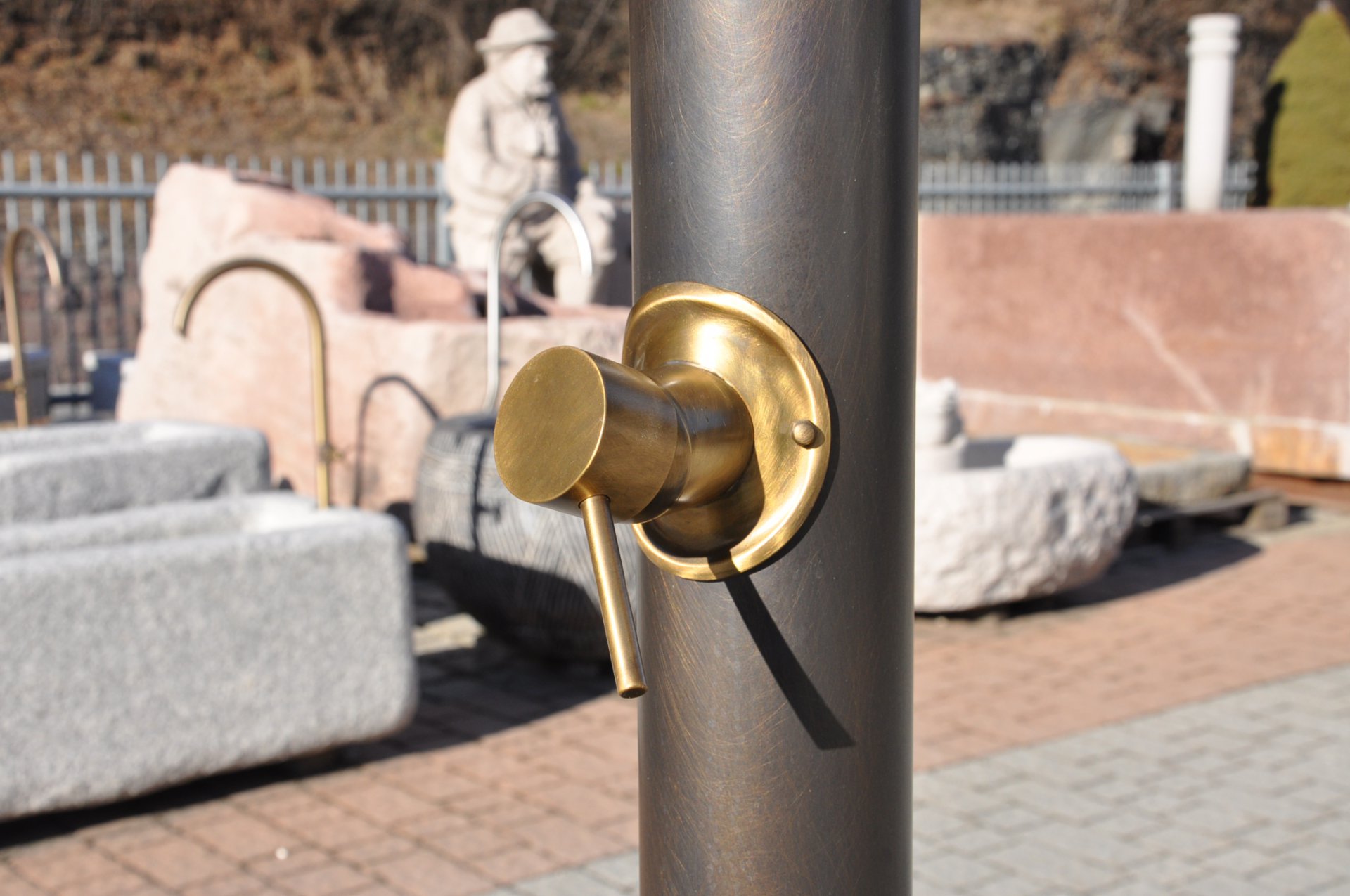 Outdoor shower with hotcold water mixer