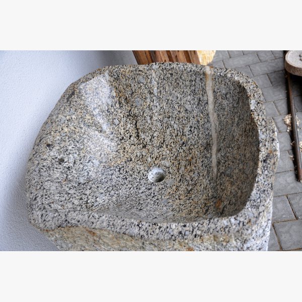 Tonalite stone washbasin, ice fountain, kneipp basin