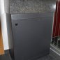 Wash basin made of Nero Assoluto with steel furniture