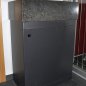 Wash basin made of Nero Assoluto with steel furniture