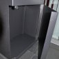Wash basin made of Nero Assoluto with steel furniture