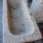 Old, deep feeding trough with steel furniture