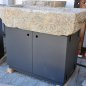 Old, deep feeding trough with steel furniture