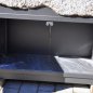 Old, deep feeding trough with steel furniture