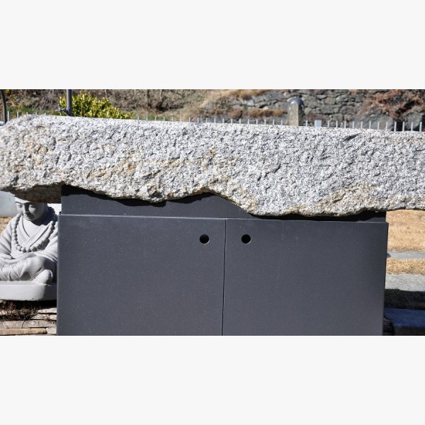 Old, deep feeding trough with steel furniture