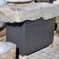 Old, deep feeding trough with steel furniture
