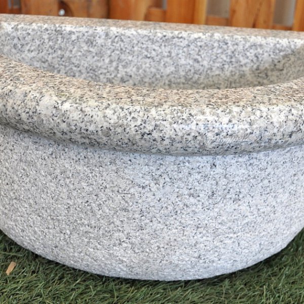 Basin in grey granite