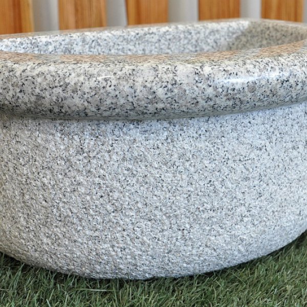 Basin in grey granite