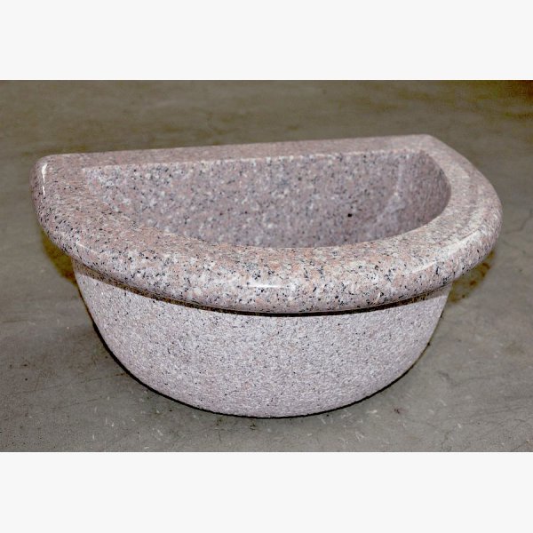Basin in pink granite