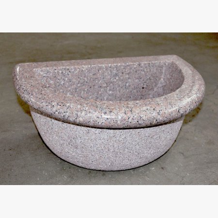 Basin in pink granite