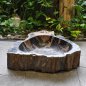 Naturstein Waschbecken aus versteinerten Holz Schwarz braun