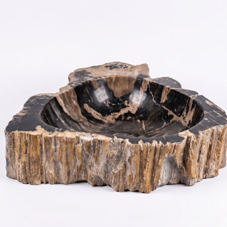 Versteinertes Holz Naturstein Waschbecken schwarz braun
