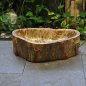 gelbliches versteinertes Holz Waschbecken
