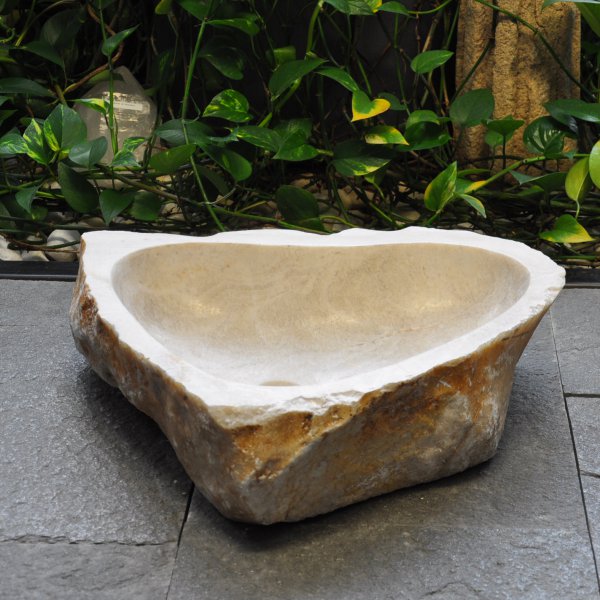 Natural Stoen Wasbasin, yellow white