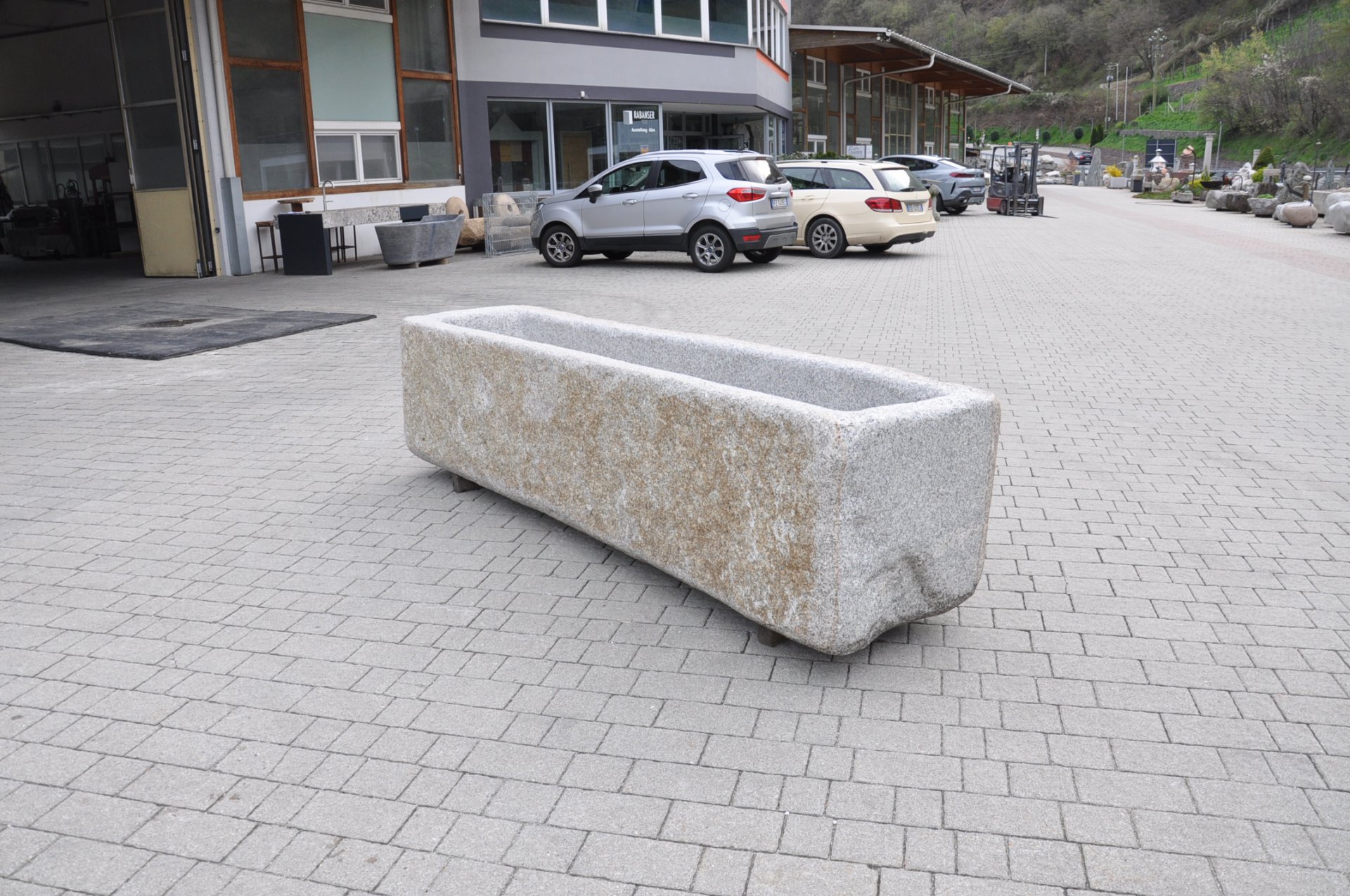 Large rectangular granite trough