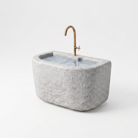 Granit Natursteinbrunnen, Rustikaler Natursteinbrunnen mit Wasserhahn, große Auswahl