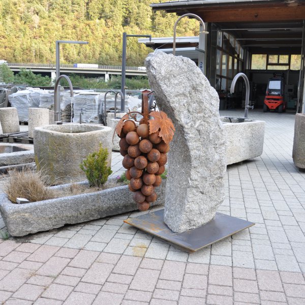 Grappolo d’uva fissato su un masso di gneiss della Val Passiria
