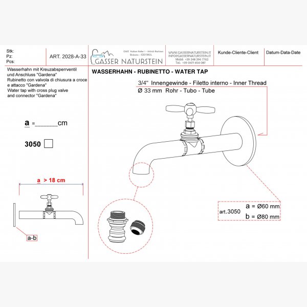 Water tap 3/4"