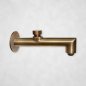 Rubinetteria in ottone con patina naturale – rubinetto a muro con pulsante per giardino e fontana