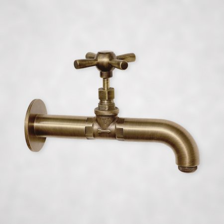 Außenwasserhahn aus Messing mit Kreuzabsperrventil für Garten, Terrasse und Brunnen