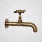 Brass outdoor tap with cross valve for gardens, terraces and fountains