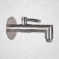Designer stainless steel water tap wall-mounted, with shut-off valve – made-to-measure fitting for garden design