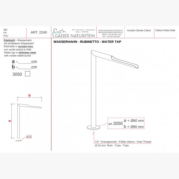 Stainless steel water tap