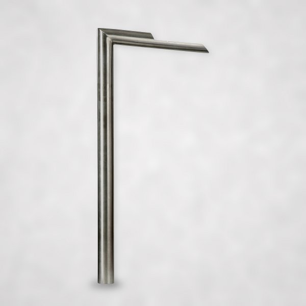 Stainless steel water tap with visible water flow – modern design for garden fountains