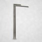 Stainless steel water tap with visible water flow – modern design for garden fountains